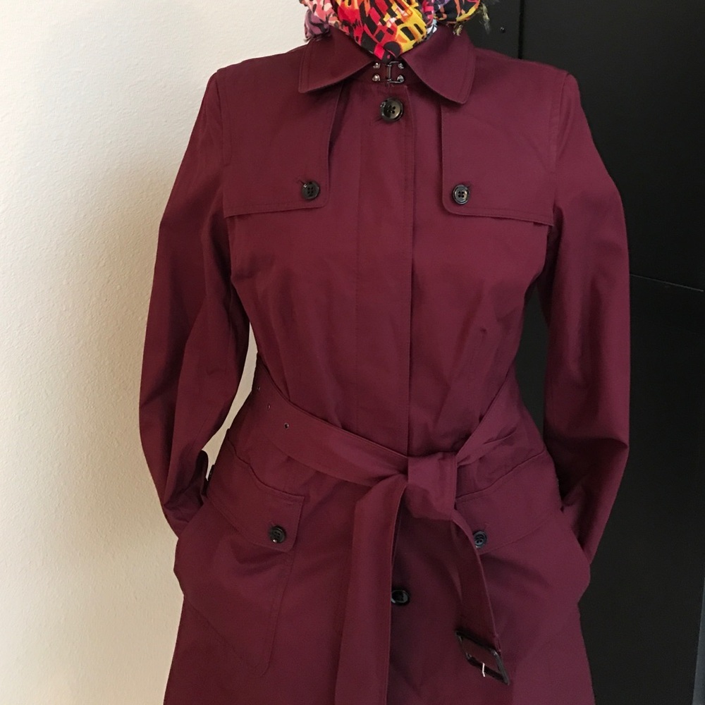 Banana Republic Deep Red Trench Coat NWT